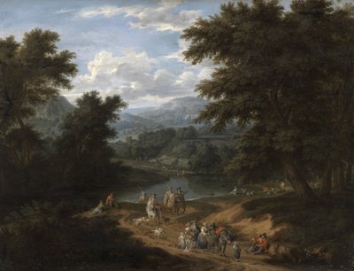 A Landscape with Travellers on a Path by Mathys Schoevaerdts